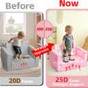 Kids Couch, 2-in-1 Toddler Sofa Fold Out, Soft Toddler Chair for Boys and Girls, Convertible Sofa to Lounger- Ideal for Napping, Reading, and Playing (Pink Unicorn)