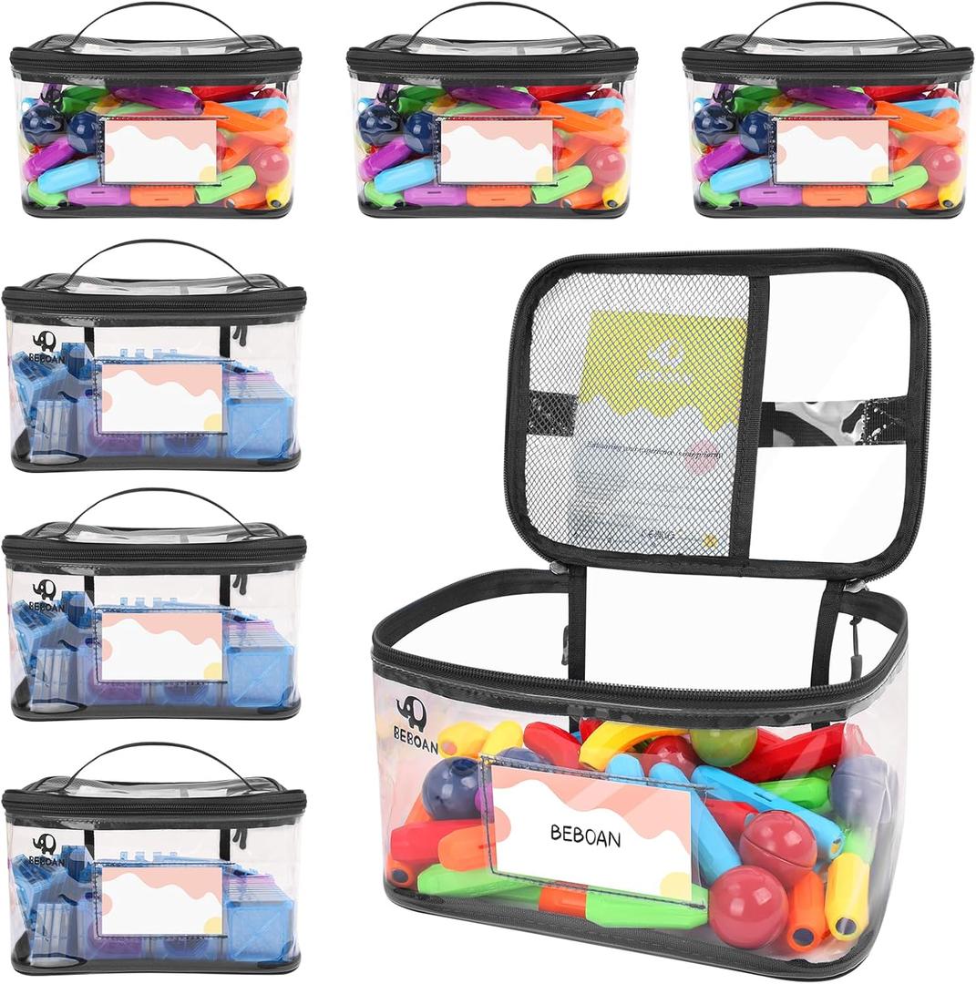 BEBOAN 6 pack Toy Storage Bags Black