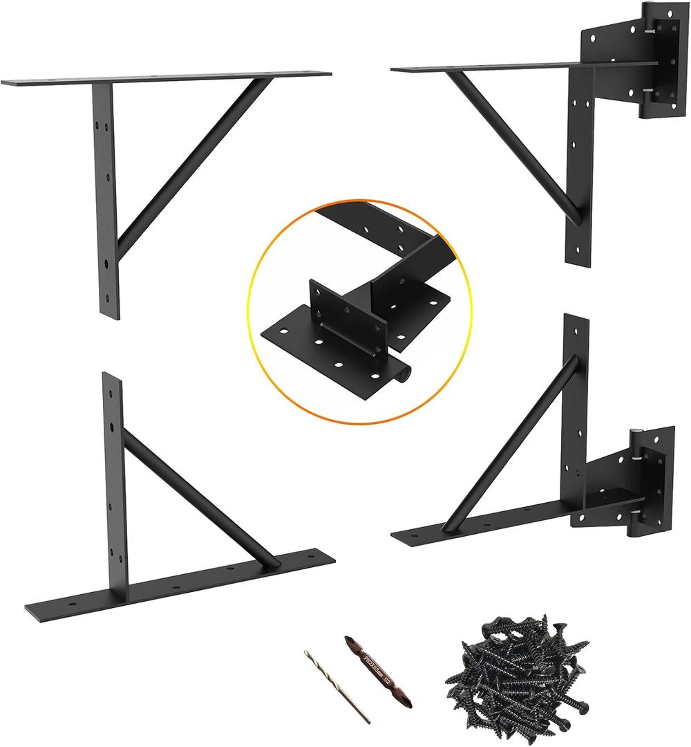 Gate Corner Brace Bracket Heavy Duty Adjustable No Sag Kit Durable Solid Iron for Shed Doors,Driveway Gates,Corral Gates,Wood Windows,Gate Frame Kit,Gate Hardware