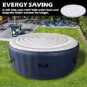 Tlswshsy 5.4 Ft Inflatable Hot Tub Cover- Energy Saving Lid for Round Hot Tub- Foldable Protective Rain Overflow Cover for Outdoor Inflatable Hot Tubs