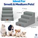 AKC 4-Step Pet Stairs Durable, Non-Slip Steps for Small Dogs and Cats, Washable Cover, Simple No-Tool Assembly, Supports Up to 50 lbs