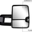 Towing Mirrors Compatible for 2014 15 16 17 2018 for Chevy Silverado GMC Sierra Rear View Mirrors Black Housing with Power Heated Turn Signal Light (Set of 2)