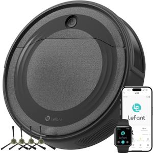 Lefant M310 Robot Vacuum Cleaner, 4500Pa Powerful Suction, PreciSense Obstacle Avoidance, Mini, Quite, 160 Mins Self-Charging Robotic Vacuums, App/Voice/Remote, Ideal for Pet Hair Hard Floors, Black