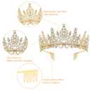 Birthday Crown & Glitter Sash for Women - Princess Tiara & Headband for Parties & Decorations