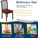 Dining Chair Seat Covers, Washable Dining Room Chair Seat Covers Set of 6, Removable Kitchen Seat Covers Chair Covers for Dining Chairs