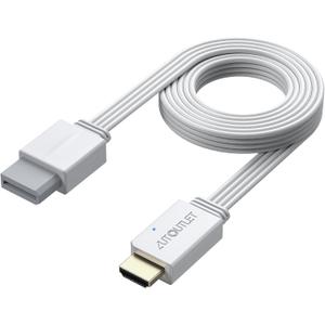 AUTOUTLET Wii to HDMI Converter 1080P 6.5ft/2M for Full HD Device, Adapter with HDMI Male Cable Output Compatible with Nintendo Wii, Wii U, HDTV, Monitor-Supports All Wii Display Modes