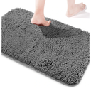 Dark Gray Bathroom Rugs – Thick Chenille Bath Mats | Absorbent and Washable Bath Rug Non-Slip, Plush and Soft Rugs for Bathroom, Kitchen, Shower, Sink - 20"x30"