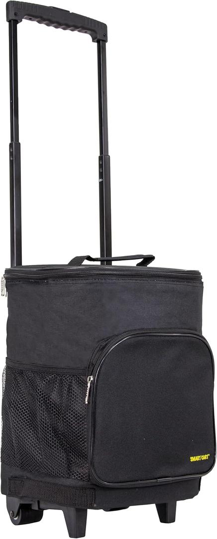 dbest products Ultra Compact Cooler Smart Cart, Black Insulated Collapsible Rolling Tailgate BBQ Beach Summer