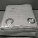 NICETOWN 100% Blackout Window Curtain Panels, Cold and Full Light Blocking Drapes with Black Liner for Nursery, 84 inches Drop Thermal Insulated Draperies (White, 2 Pieces, 52 Wide Each Panel)