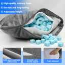 Camping Pillow,Compressible Small Shredded Memory Foam Pillow,Travel Pillow for Airplane,Backpacking and Hiking Grey Small 