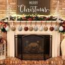 12 Pcs Neutral Matte Christmas Ball Ornaments 2.4 Inch Rustic Boho Brown Tan Ivory Beige Xmas Bulbs Ornament Vintage Xmas Baubles Modern Christmas Decor for Tree Farmhouse Holiday Decor