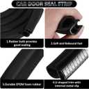 Heavy Duty Automotive Door Weather Stripping 10Ft Car Door Rubber Edge Trim Seal Strip Gasket with Side Bulb for Car Bus Camper Boat RV Truck Doors