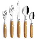 ANNOVA Silverware Set, Retro/Rivet Colorful Stainless Steel Tableware Kitchen Flatware Set Utensils, Includes Dinner Knives, Forks, Spoons, Salad Forks & Dessert Spoons (Ginger Yellow, 18 Pieces)