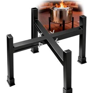 Tanfix 16-24 Inch Fire Pit Stand Stainless Steel Base for Solo Stove Bonfire Ranger and other Retractable Foldable Fire pit Holder with Optional Wheels and Heat Protection Disk Outdoor (Cross Fixed)