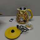 Hazel Quinn X Eduardo Recife Electric Kettle - 1200W Fast Water Boiling, 1.7L/57oz, All 304 Stainless Steel Interior, BPA-Free, Auto Shut-Off, Cordless Retro Teapot with Thermometer - Floral Patterned (Floral Painted Design)