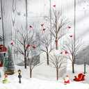 6 Pieces Christmas Village Trees Set,Snow Covered Village Bare Branch,Artificial Christmas Decor Trees Winter Snow Model Birch for Holiday Decorations(Simple Style)