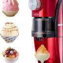 Wanvoapls Shaved Ice Machine - Snow Cone Machine for Homemade Shaved Ice, Snow Cones, Slushie Ice Shaver With Stainless Steel Blade Adjustment Knob, 2 Reusable Ice Mold Cup for snowflakes - Retro Red