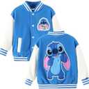Disney Minnie Mickey Stitch Princess Frozen Elsa Marvel Jacket Lightweight Coat Button up Color Block Sweatshirt 10, 11 Years