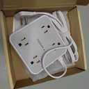 TESSAN Surge Protector Power Strip, 5 Ft Flat Plug Extension Cord with 3 USB (1 USB C) 8 Outlets, 1250W, 900J Protection, 3 Sided Outlet Extender with Power Switch for Office, Dorm Room Essentials (Grey)