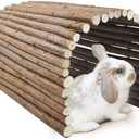 kathson Rabbit Wooden Bridge(20.0 x 11.8 inches),Guinea Pig Wood Tunnel Large Bunny Ladders Small Animal Flexible Hideout for Hamster Chinchillas Guinea Pig Hedgehog and Other Rodents