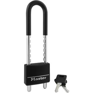 Master Lock 527D Adjustable Shackle Padlock with Key, Black