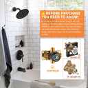 Tub Shower Faucet Set Valve Included with 6-Inch Rain Shower Head and Tub Spout Single-Handle Tub and Shower Trim Kit Matte Black