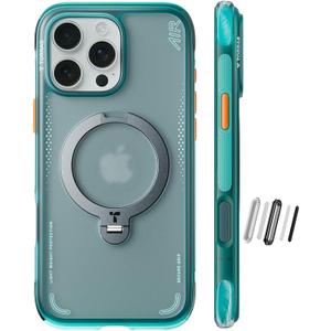 TORRAS Ostand Q3 Air for iPhone 16 Pro Max Case with 360 Magnetic Stand, Fit for MagSafe, Military Grade Drop Tested, Camera Control Button, Shockproof Phone Case for iPhone 16 Pro Max 6.9", Blue (Glacier Sprint)