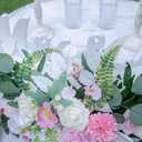 Lisuun 9FT Wedding Arch Flower Garland, Handmade Wedding Table Decorations,Head Table Floral Decor for Noble and Charming Wedding Ceremony, Dusty and Blush