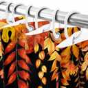 Fall Shower Curtain for Bathroom Hello Orange Pumpkin Shower Curtains Set with 12 Hooks Hello Fall Maple Leaf Bath Curtain for Thanksgiving Decor Waterproof Fabric 72x72 Extra Long