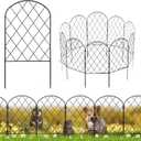 10 Pack No Dig Decorative Garden Fence, 17" H x 10.7ft, Rustproof Metal Animal Barrier Fence for Dogs & Rabbits, Arched Iron Border Edging for Flower Bed, Yard, Lawn & Patio