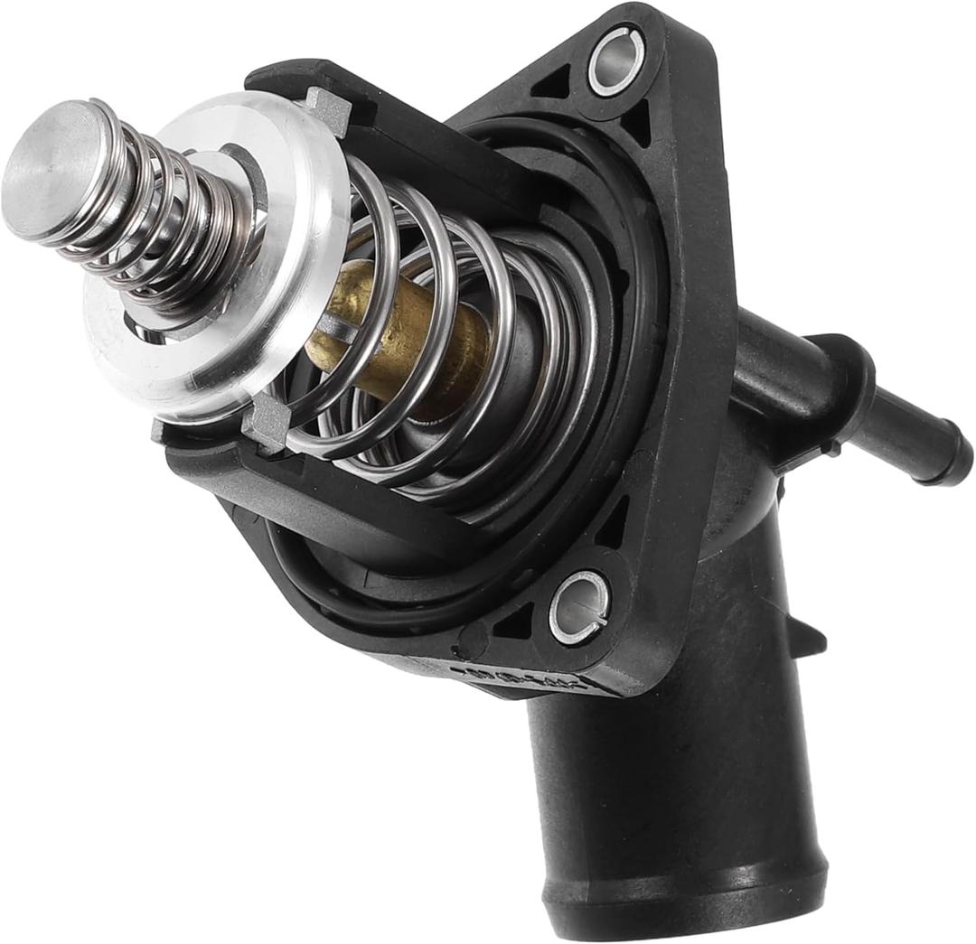 Engine Coolant Thermostat Housing Assembly Replacement for Chevrolet Silverado 1500 2014-2019 for GMC Sierra 1500 2014-2019, 12674639 Metal Black Silver Tone 1Pc