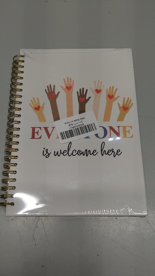 Qabliqo Inspirational Diversity Teachers Spiral Notebooks, Everyone is Welcome Here Inclusive Journal for Writing, End of Year Teacher Appreciation Gifts Notebook for Note Taking, 5.5x8.3 Inch