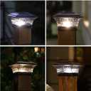 HUYIENO Solar Post Cap Lights Outdoor LED Lighting Deck Fence With Two Light Modes Warm White/Bright White Suitable for 4x4 Wooden Posts Brushed Copper 6PK