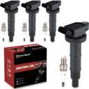 UF333 Ignition Coil Pack & Iridium Spark Plugs Compatible with Toyota Camry Corolla Highlander Matrix RAV4 Solara Lexus HS250h Scion XB TC 2.4L L4 2001-2015 UF333 Coil Pack Sets of 4