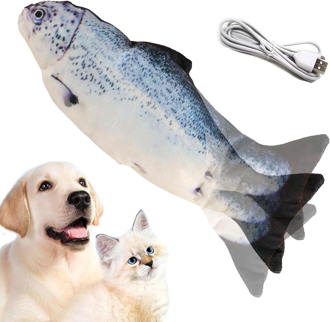 VAIZIQ Flopping Fish Electric Dog Toy, Realistic Flopping Fish Dog Exercise Toy, Interactive Pet Toys for Small and Medium Dogs