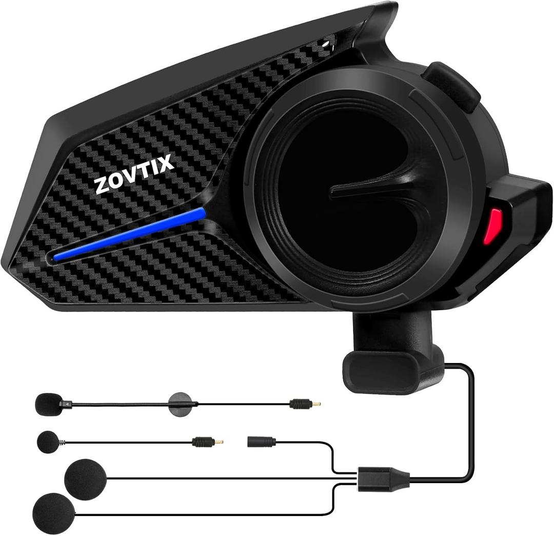 Motorcycle Helmet Headset 8 Riders Communication System X8 Intercom with Music Sharing/HiFi Sound/3 EQ Music Modes/DSP&CVC Noise Cancellation/IP67/FM Radio/Wake up Siri (Carbon Fiber)