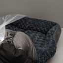 INVENHO Large Dog Bed for Large Medium Small Dogs, Rectangle Washable Orthopedic Dog Bed, Soft Calming Sleeping Puppy Bed Durable Pet Cuddler with Anti-Slip Bottom L(30"x24"x9") (Grey)