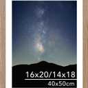 16x20 Picture Frame Rustic Brown with 14x18 Mat for 40 x 50cm Diamond Art Painting, Display Photo 14x18 with Mat or 16 x 20 Without Mat, Wall Hanging Large Frame with Plexiglass, Rustic Brown