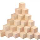 50 Packs Wooden Blocks for Crafts, 2 Inch Pine Wood Cubes, Wooden Cubes for Paint, Stamp, Decorate, DIY Projects and Personalized Gifts, by GNIEMCKIN