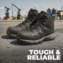 NORTIV 8 Waterproof Steel Toe Boots for Men Slip Resistant Safety Industrial Boots Paladin-Steel (12, Black-leather)