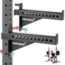EVERYMATE Safety Spotter Arms, Fits 3"x3" Power Racks with 1" Holes, Heavy Duty 1000LBS Capacity Squat Rack Safety Bars with UHMWPads for Home/Garage Gym Strength Training, Weight is 37LB