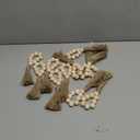 Wooden Bead Napkin Rings Set of 12, Farmhouse Stretchable Napkin Rings with Jute Rope Tassel, Rustic Boho Napkins Ring for Thanksgiving Table Decor Wedding Banquet Dining Party Decoration