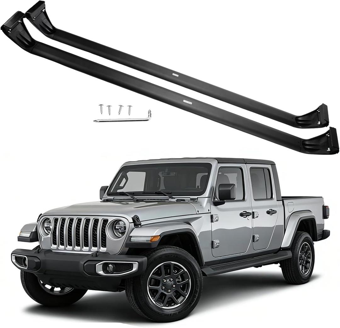 2 PCS Roof Rack Cross Bars Compatible with 2020-2024 Gladiator, 2007-2024 Wrangler, 260LBS Capacity, Heavy Duty Aluminum Cross Bar for Canoe Kayak Bicycle Skis