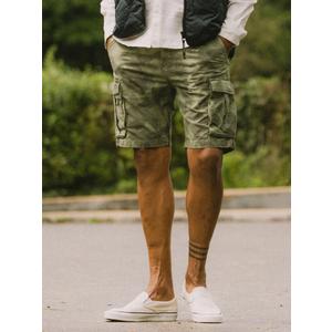 Men's Camo Cargo Shorts Summer Casual Drawstring Camouflage Shorts Outdoor Hiking Tactical Shorts with Multi-Pockets, Size 40 