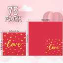 Whaline 75 Pack Valentine's Day Paper Napkins Red Pink Gold Foil Love XOXO Kisses Disposable Dinner Napkins for Wedding Anniversary Party Supplies Table Decor