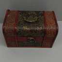 ELLDOO Vintage Treasure Chest, Pirate Keepsakes Box for Kids Gifts, Wooden Storage Box for Decorative Jewelry Pearl Trinkets, Large