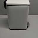 Slim Bathroom Trash Can with Lid Soft Close, 1.6 Gallon Stainless Steel Garbage Can with Removable Inner Bucket, Durable Step Pedal, Small Trash Bins for Toilet, Bedroom, Kitchen, Office (White)