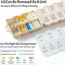 NEW Foldable & Double Protection Portable Weekly Pill Organizer 2 Times A Day with Etched Labels, AM PM 7 Day Week Medicine Box, Daily Travel Pill Case Holder Dispenser for Vitamin, Supplement - Khaki