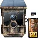 CEYOMUR 4K 30fps Solar Trail Camera, 68MP WiFi Trail Cam with 5200mAh Battery and 32GB TF Card, Game Camera with Night Vision 120 Detection Motion Activated IP66 Waterproof for Wildlife Scouting