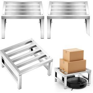 MorningRo 3 Pack Dunnage Rack 13.8" Long x 13.8" Wide, 7.9" Height Stainless Steel Dunnage Rack 2000+ Pound Capacity Storage Commercial Food Service Storage in Restaurant Kitchens Shop